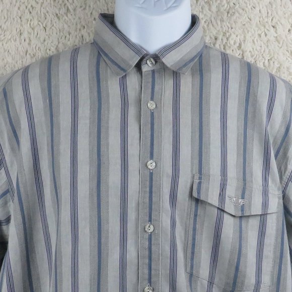 Dockers* Men's Short Sleeve Button Down Curved Hem Chest Pocket Shirt~Size Large - Picture 5 of 13